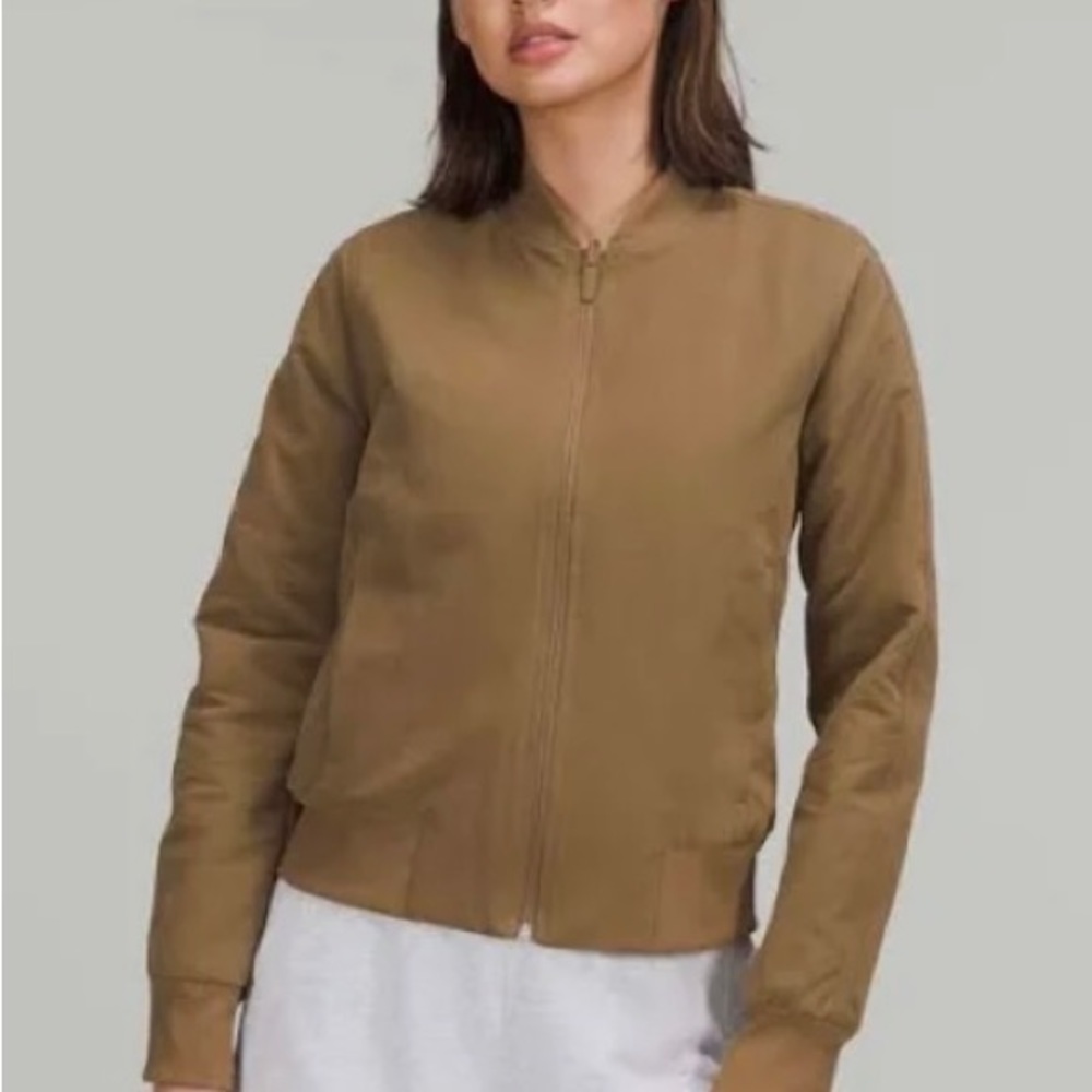 Lululemon non-stop bomber jacket, color artifact, size 4, worn 1 time